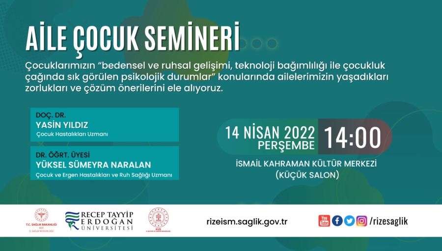 İlimizde, ücretsiz “Aile ve Çocuk Semineri” düzenlenecek