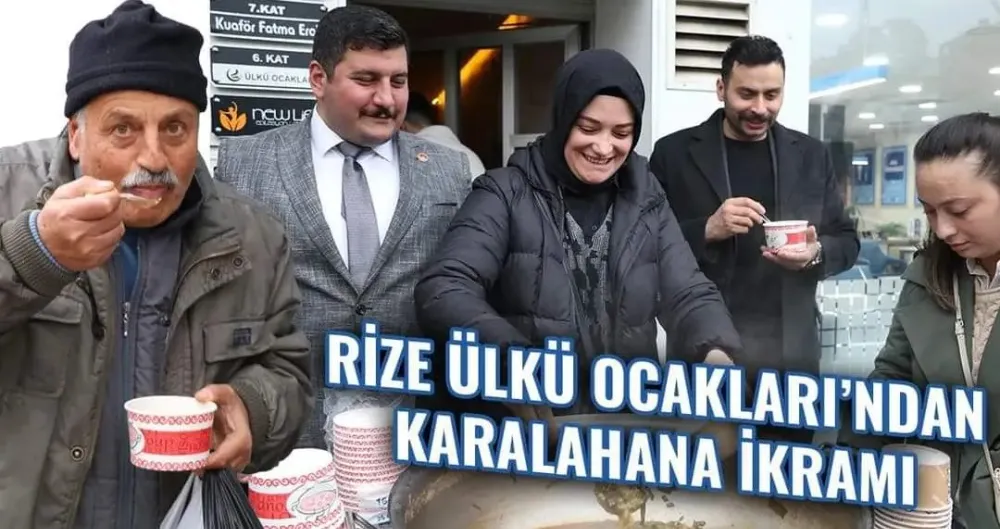 RİZE ÜLKÜ OCAKLARI KARALAHANA ÇORBASI DAĞITTI