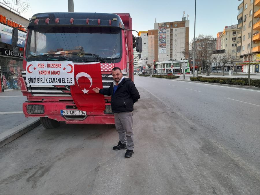 DEPREM BÖLGESİNE İKİZDEREDEN YAKACAK YARDIMI