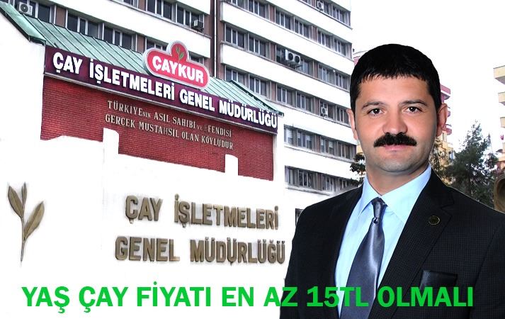 Of Ziraat Odası Başkanı Berkant Saral,  “YAŞ ÇAY FİYATI EN AZ 15 TL. OLMALI”