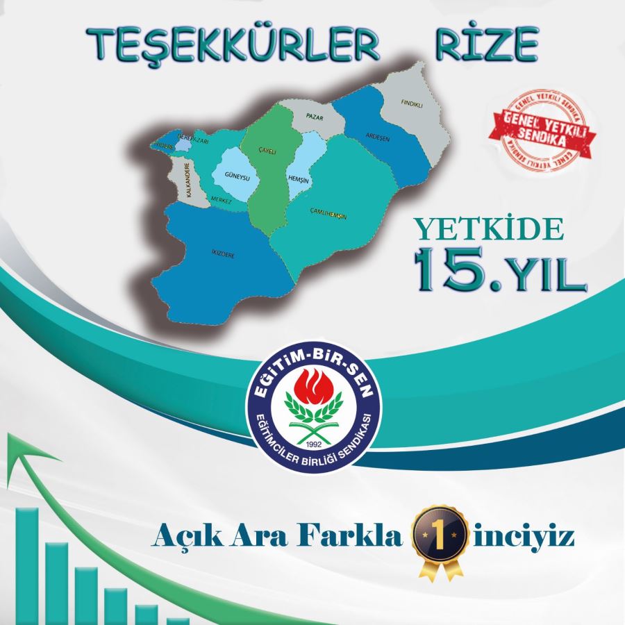 EĞİTİM BİR SEN RİZE MİLLİ EĞİTİM MÜDÜRLÜĞÜNDE YETKİDE 15. YIL