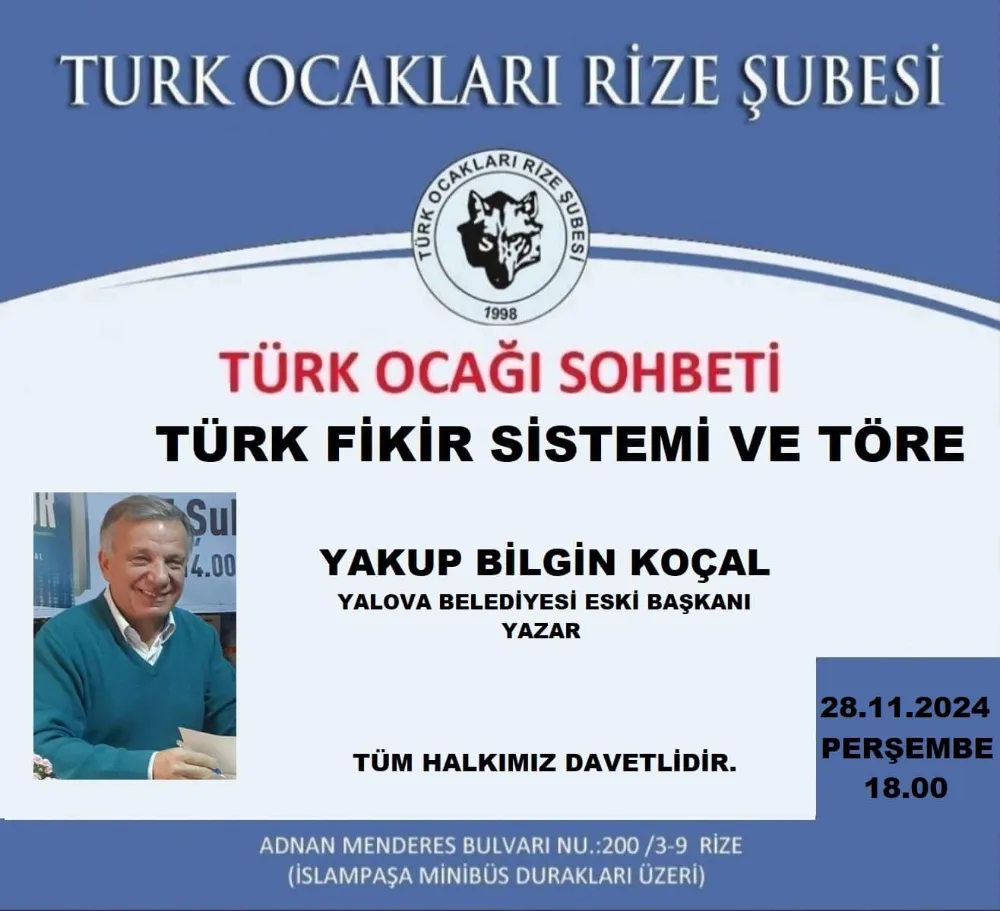 RİZE TÜRK OCAKLARINDA KONFERANS                                      