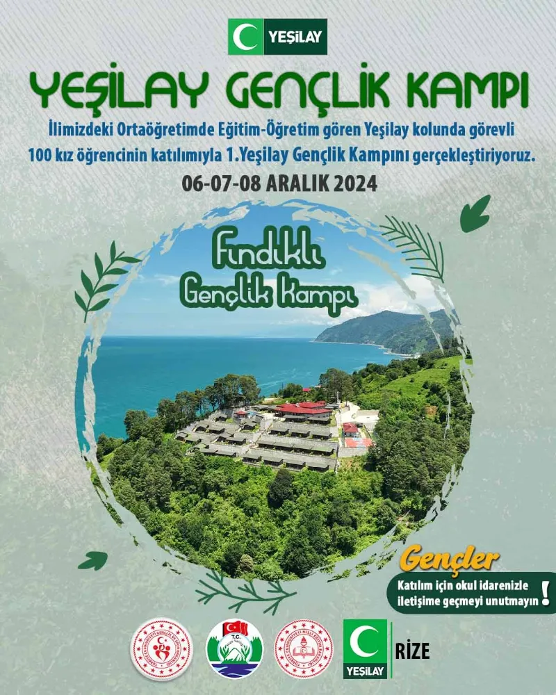 Rize Yeşilay’dan Gençlik Kampı