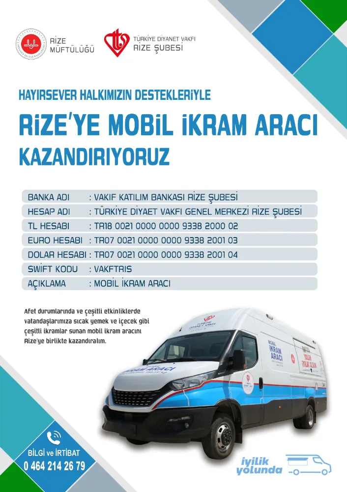 RİZE MOBİL İKRAM ARACINA KAVUŞUYOR