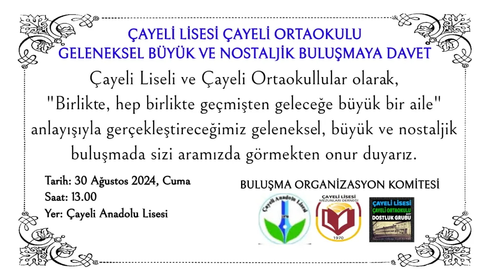 ÇAYELİ LİSELİ VE ÇAYELİ ORTAOKULLULAR ÇAYELİ