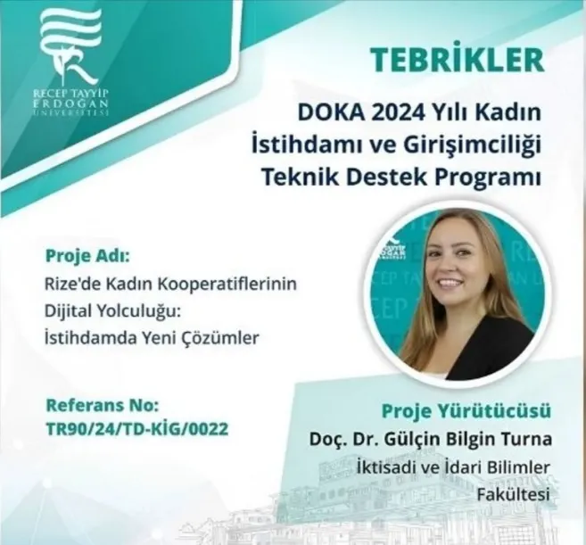 RTEÜ Öğretim Üyesinin DOKA Projesi Onaylandı